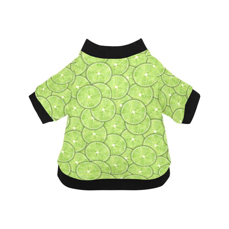 Slices of Lime pattern All Over Print Pet Dog Round Neck Fuzzy Shirt