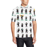 Cute ninja katana sword pattern Men's All Over Print Polo Shirt