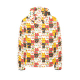 Colorful Maneki neko cat pattern Kids' Boys' Girls' Padded Hooded Jacket