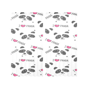 Hand Drawn faces of pandas pattern Gauze Curtain