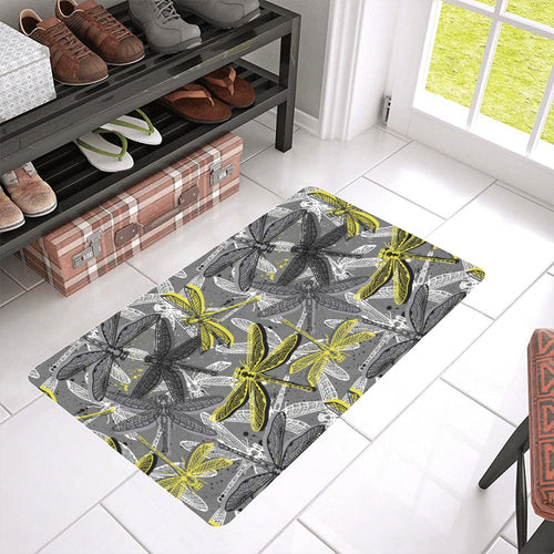 Hand drawn dragonfly pattern Doormat