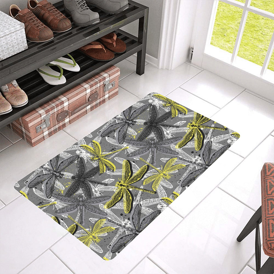 Hand drawn dragonfly pattern Doormat