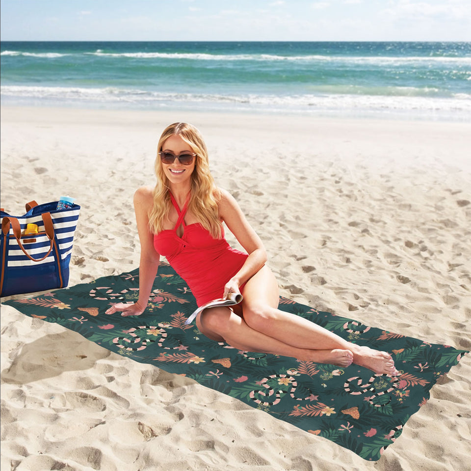 Snake forest pattern Beach Towel
