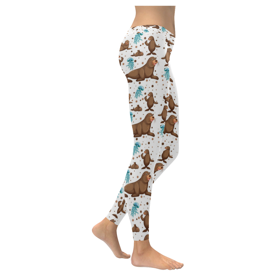 sea lion Seals jellyfish pattern Women's Legging Fulfilled In US