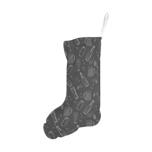 Beer hand drawn pattern Christmas Stocking