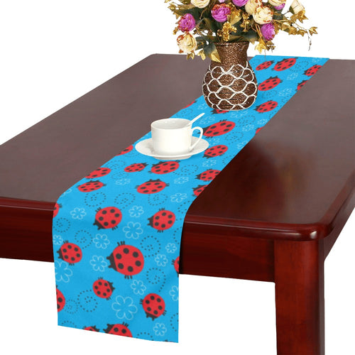 Ladybug Pattern Print Design 02 Table Runner
