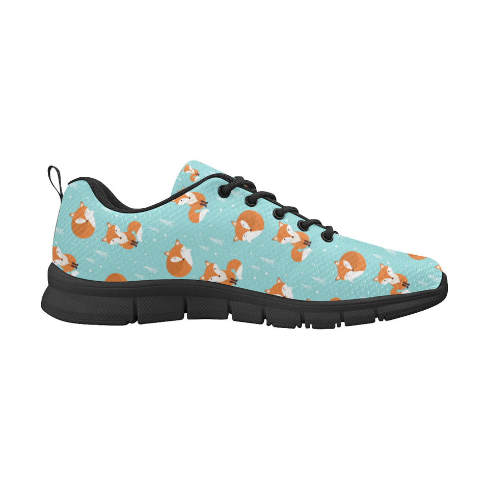 Fox pattern blue b ackground Men's Sneaker Shoes