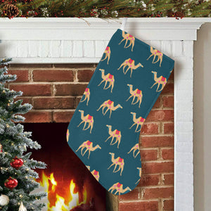Camel pattern blue blackground Christmas Stocking