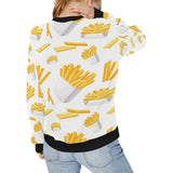 French fries white paper box pattern Women's Crew Neck Sweatshirt
