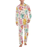 Clock butterfly pattern Men's Long Pajama Set
