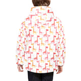 Giraffe Pattern Print Design 03 Kids' Boys' Girls' Padded Hooded Jacket