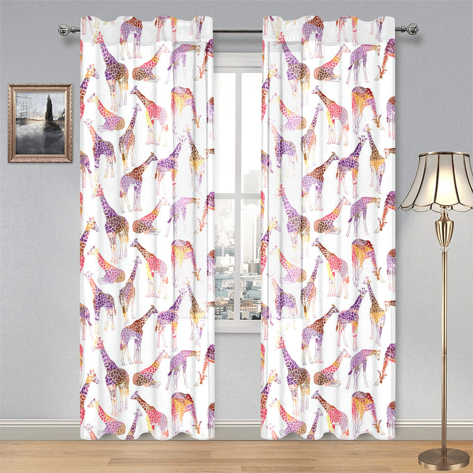 Giraffe Pattern Print Design 02 Gauze Curtain