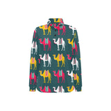 Camel pattern Women's Long Sleeve Polo Shirt