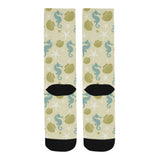Seahorse shell starfish pattern background Crew Socks