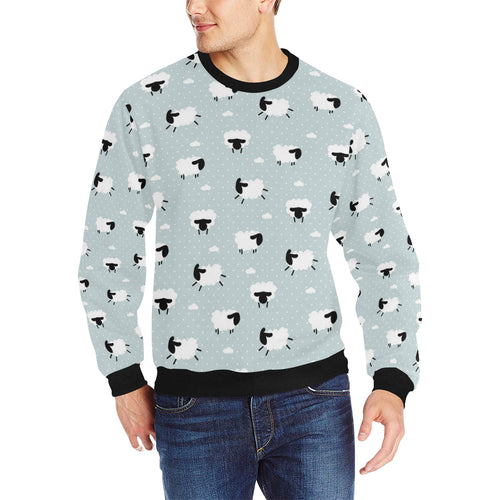 Sheep polka dot cloud pattern Men's Crew Neck Sweatshirt
