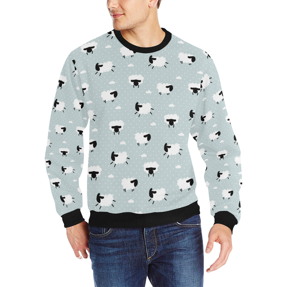 Sheep polka dot cloud pattern Men's Crew Neck Sweatshirt