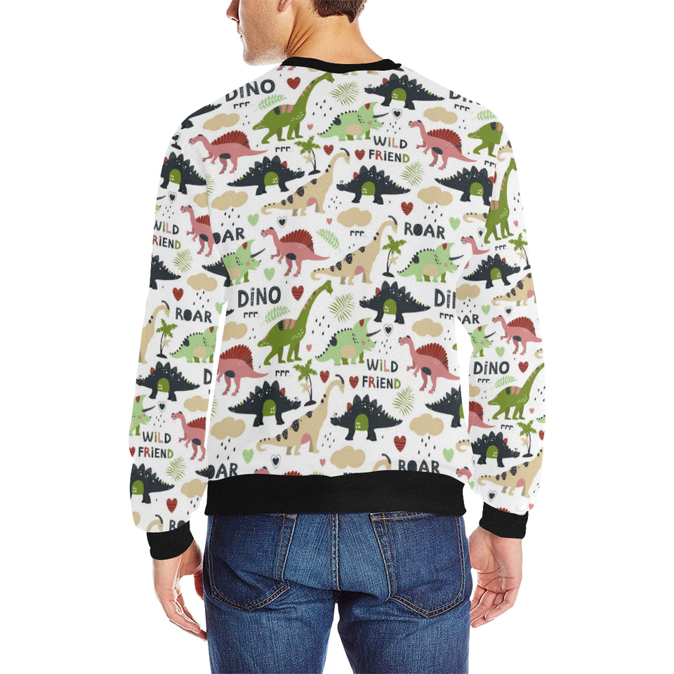 Cute dinosaurs pattern Men's Crew Neck Sweatshirt
