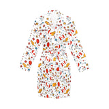 Canada Pattern Print Design 03 Women's Long Sleeve Belted Night Robe