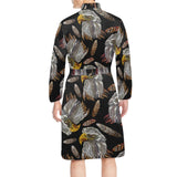 Eagle Pattern Print Design 05 Men's Long Sleeve Belted Night Robe