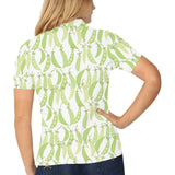 Green Peas Pattern Print Design 03 Women's All Over Print Polo Shirt