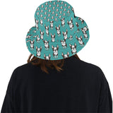 Hand drawn boston terrier dog pattern Unisex Bucket Hat