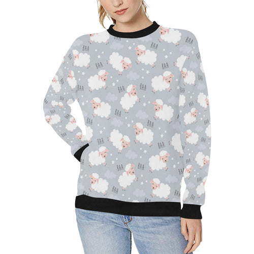 Sweet dreams sheep pattern Women's Crew Neck Sweatshirt