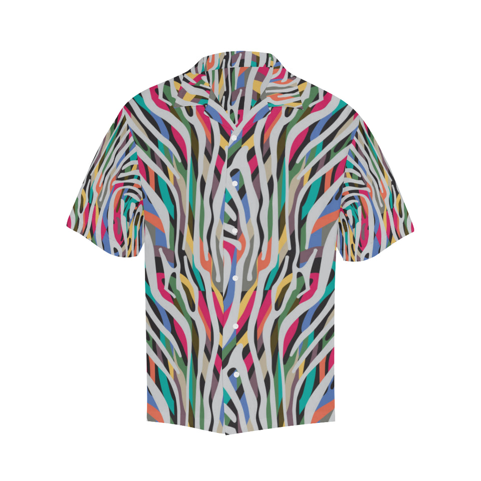 Colorful zebra skin pattern Men's All Over Print Hawaiian Shirt