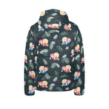 Cute sloths sleeping christmas ball santa hat patt Kids' Boys' Girls' Padded Hooded Jacket