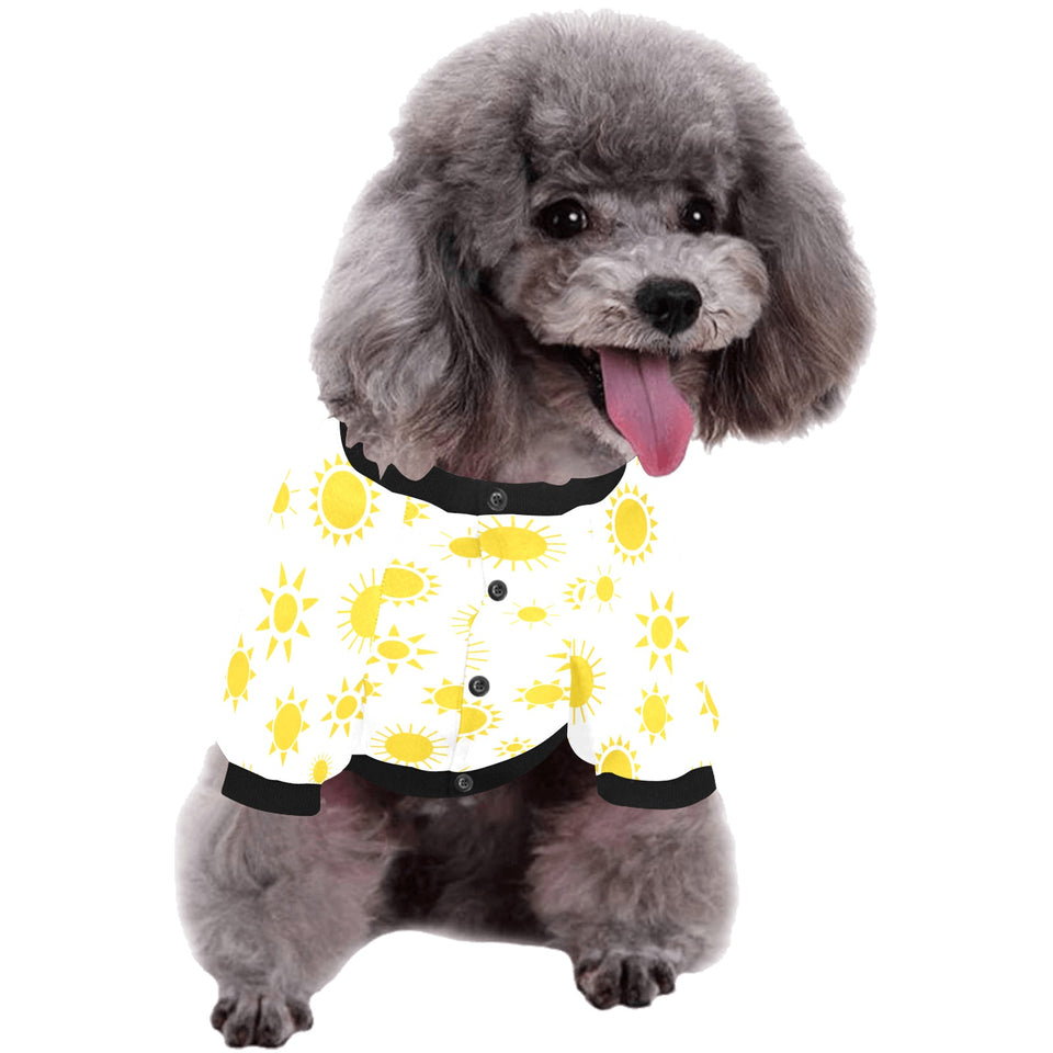 Sun pattern All Over Print Pet Dog Round Neck Fuzzy Shirt