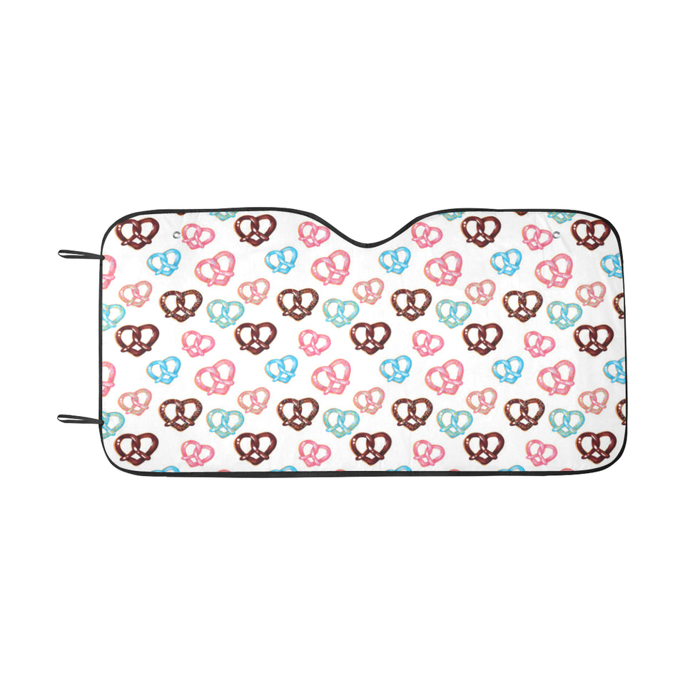 Pretzels Pattern Print Design 04 Car Sun Shade