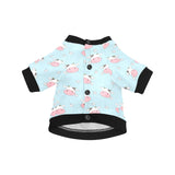 Cute cow flower pattern All Over Print Pet Dog Round Neck Fuzzy Shirt