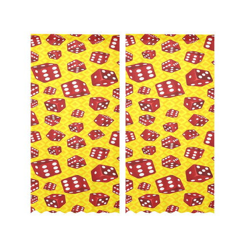 Dice Pattern Print Design 04 Gauze Curtain