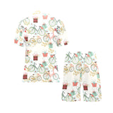 Bicycle Pattern Print Design 05 Men's V-Neck Short Pajama Set
