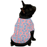Blue Red Eiffel Tower Pattern Print Design 02 All Over Print Pet Dog Round Neck Fuzzy Shirt