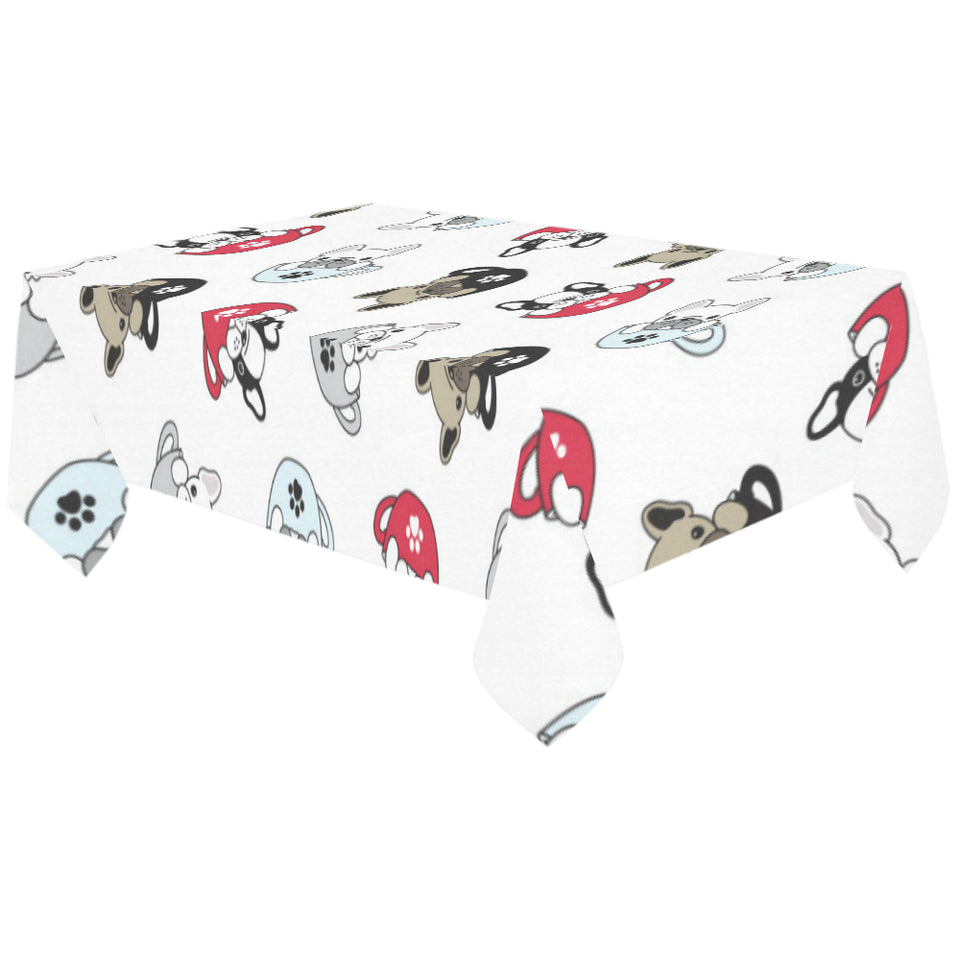 French bulldog cup paw pattern Tablecloth