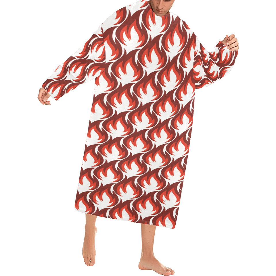 Fire flame symbol design pattern Blanket Robe with Sleeves