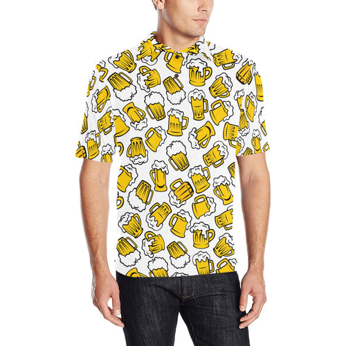 Beer design pattern Men's All Over Print Polo Shirt