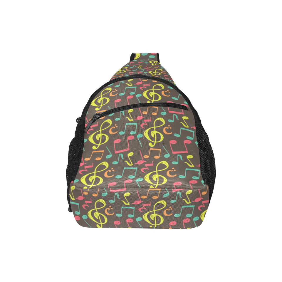 Music Notes Pattern Print Design 05 All Over Print Chest Bag