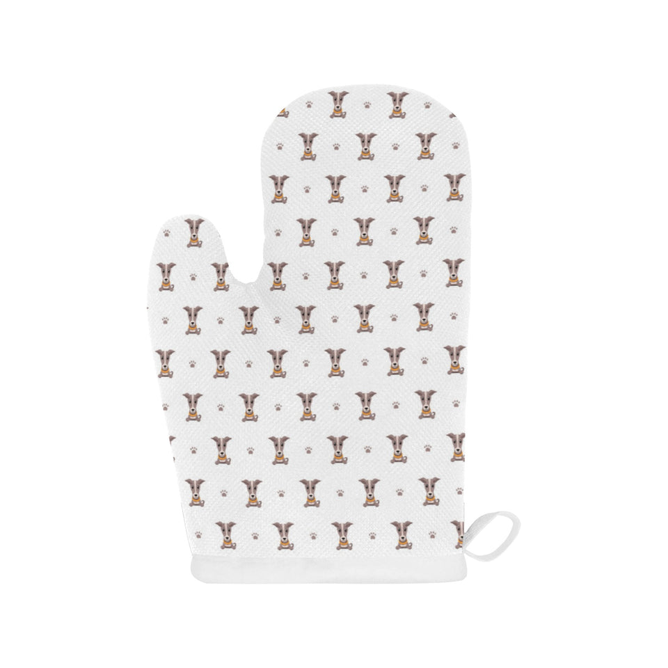 Greyhound Pattern Print Design 05 Heat Resistant Oven Mitts