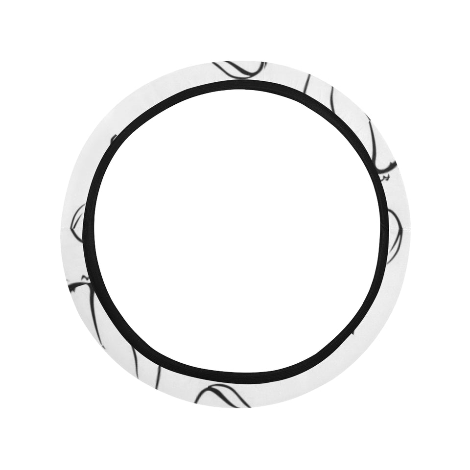 Garlic pattern black white Car Steering Wheel Cover