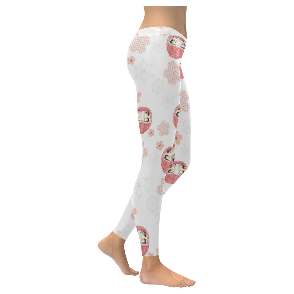 Daruma japanese wooden doll cherry blossom flower Women's Legging Fulfilled In US