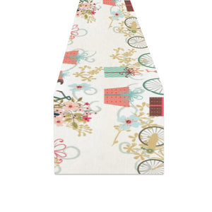 Bicycle Pattern Print Design 05 Table Runner