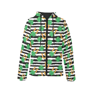 Horseshoes Pattern Print Design 01 Women's Padded Hooded Jacket