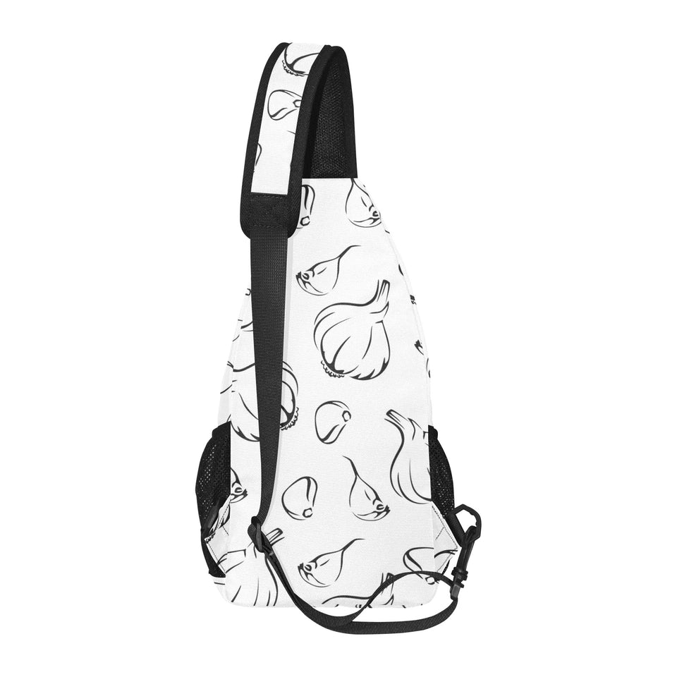 Garlic pattern black white All Over Print Chest Bag