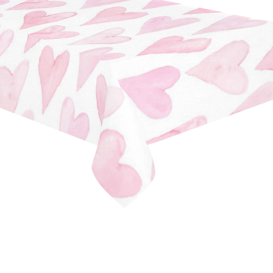Watercolor pink heart pattern Tablecloth