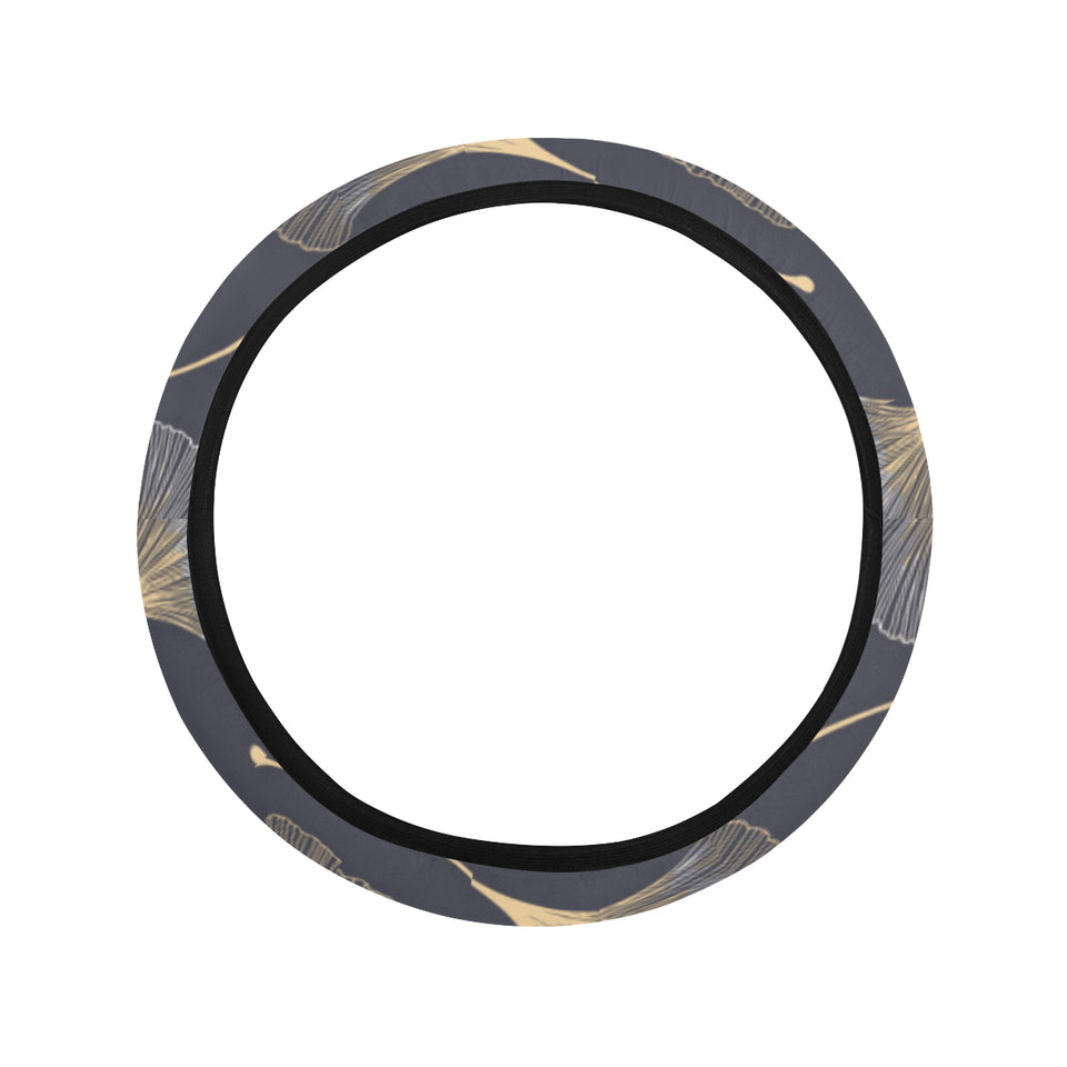 Gold ginkgo leaves Car Steering Wheel Cover