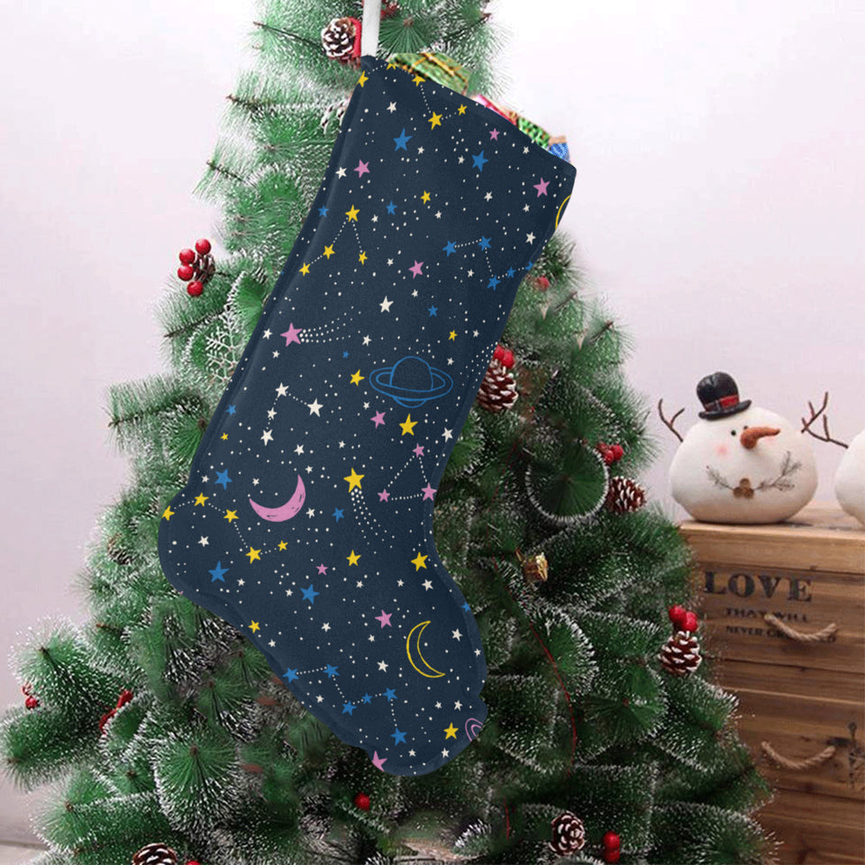 space pattern with planets, comets, constellations Christmas Stocking