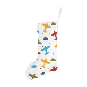 Airplane star cloud colorful Christmas Stocking