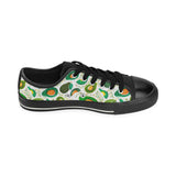 Avocado design pattern Men's Low Top Canvas Shoes Black
