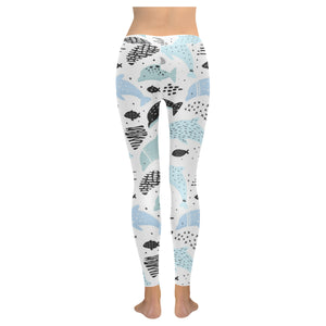 Cute dolphins Childish Style pattern Women's Legging Fulfilled In US